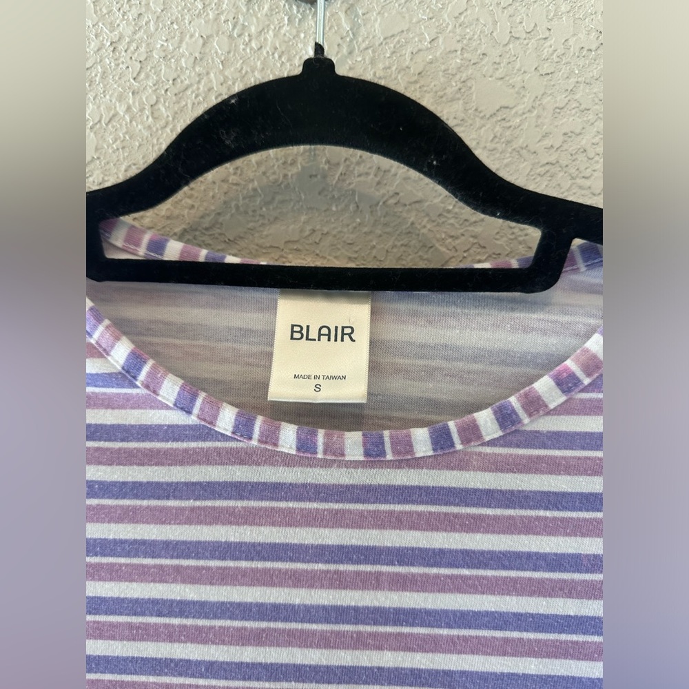 Blair Pink Purple White Classic Tee Short Sleeve Size Small - Picture 3 of 4